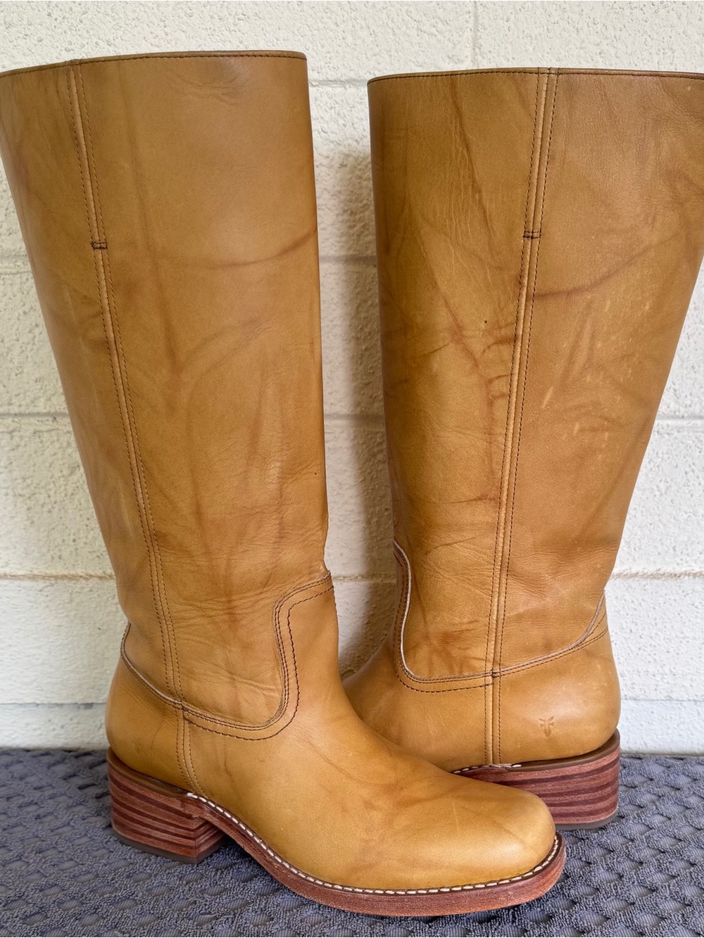 FRYE BOOTS WOMEN CAMPUS 14L TALL BANANA LEATHER 11 B
